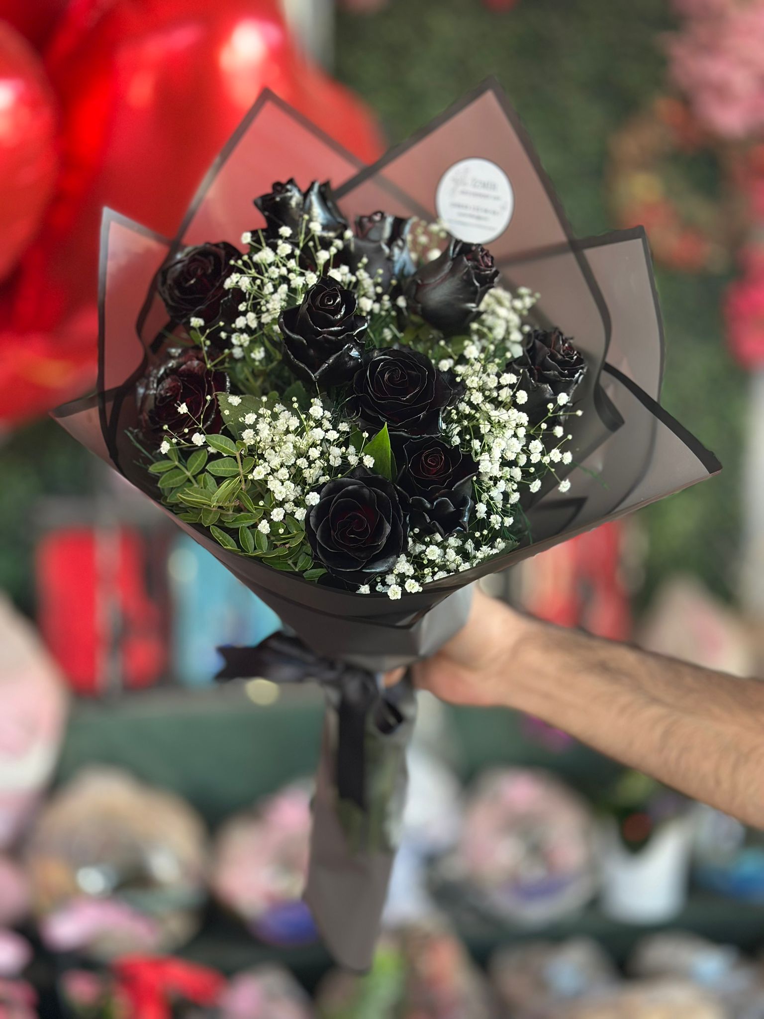 10 Adet Siyah Gül Buketi